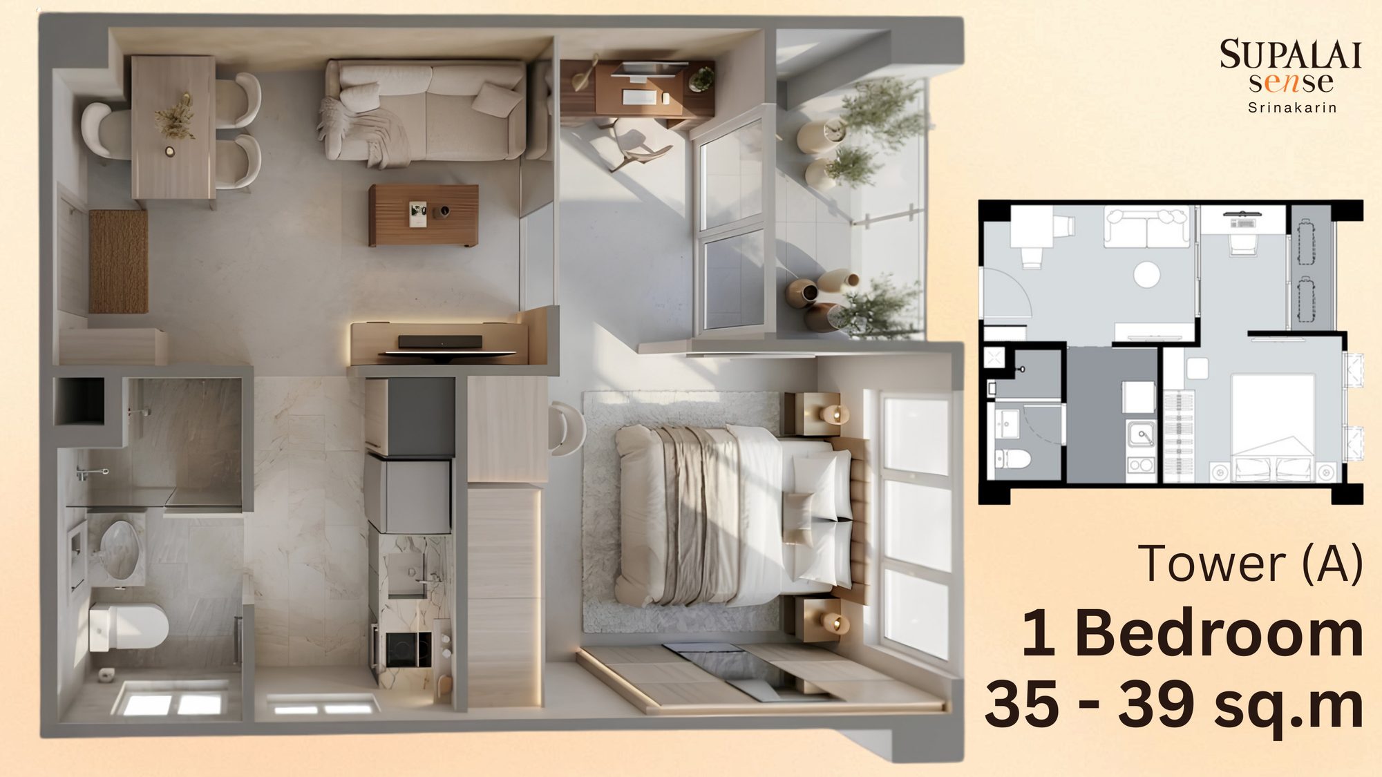 35–39 sqm · Tower A